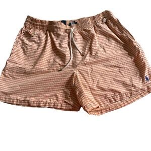 POLO Ralph Lauren Orange Checkered Swim Trunks in Size XXL beach lake pool